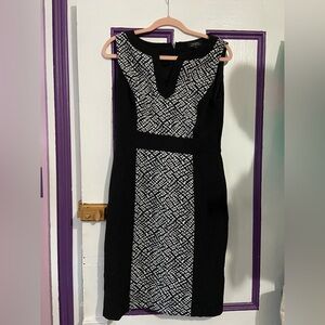 Tahari Black and White Dress Size 8
